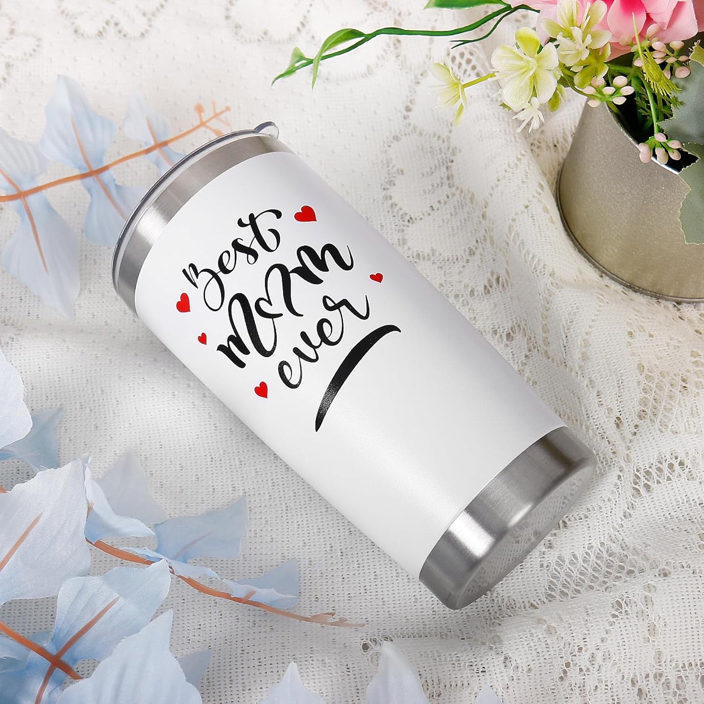 Best Mom Ever Gifts Mom Tumbler Mug, 20 Oz Coffee Tumbler Cup Gifts for Mom From