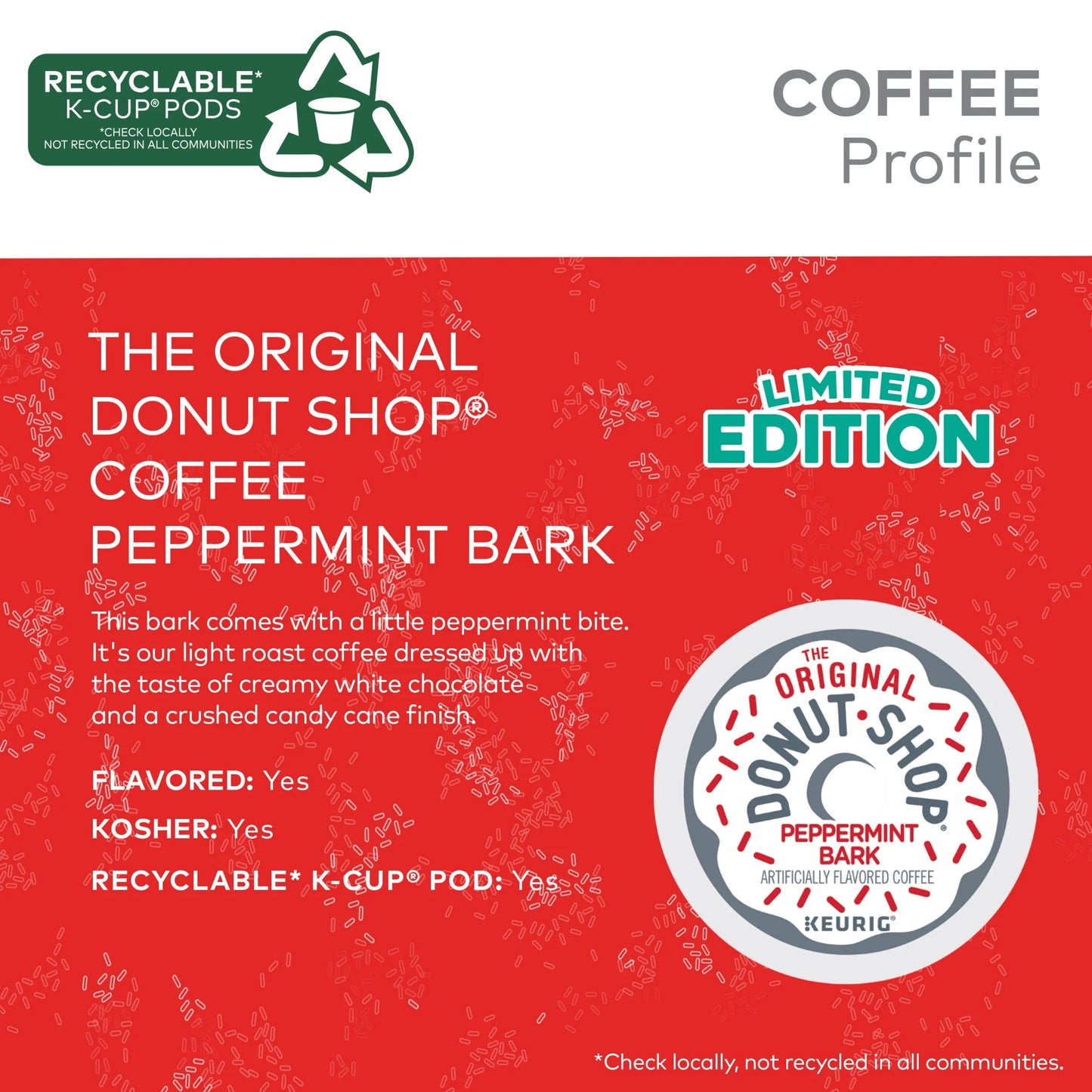 , Peppermint Bark Light Roast K-Cup Coffee Pods, 24 Count