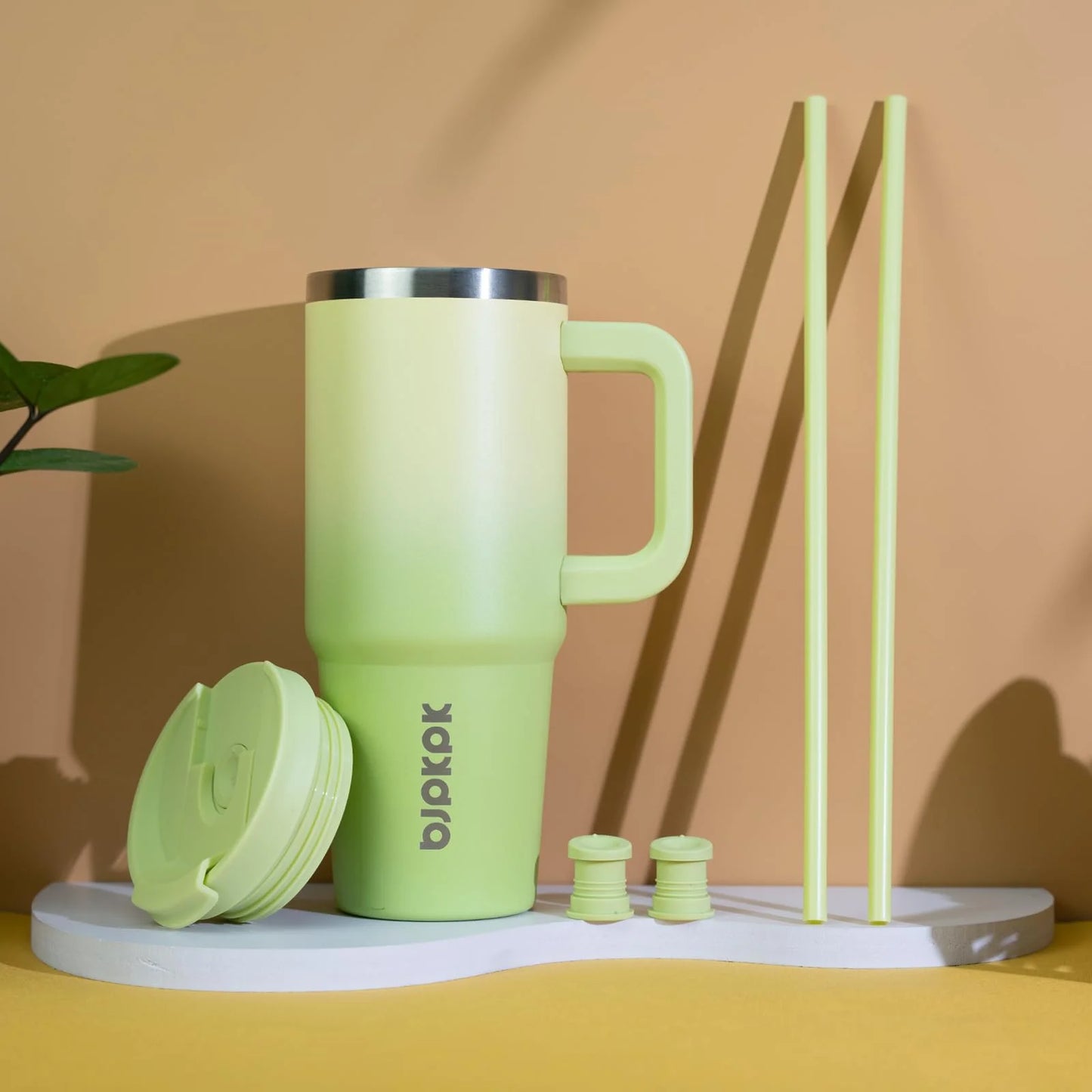 30Oz Stainless Steel Insulated Tumbler with Handle and Lid Straw Travel Coffee Mug Thermal Cup,Cherry Blossom