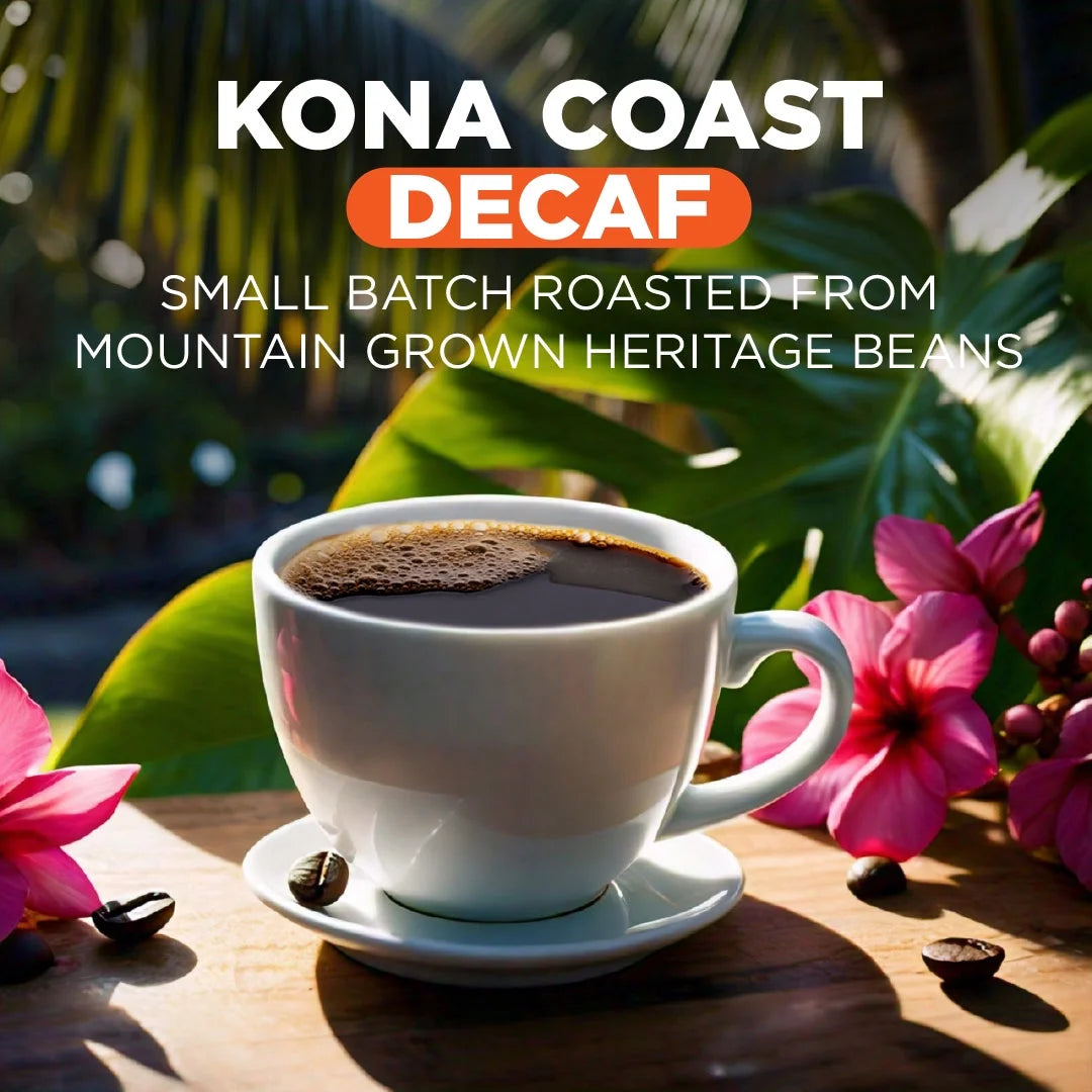 Decaf Kona Coffee Pods,100 Ct, Decaffeinated Medium Roast Coffee in Recyclable Single Serve Pods – 100% Arabica Beans, Compatible with Keurig K Cups Maker