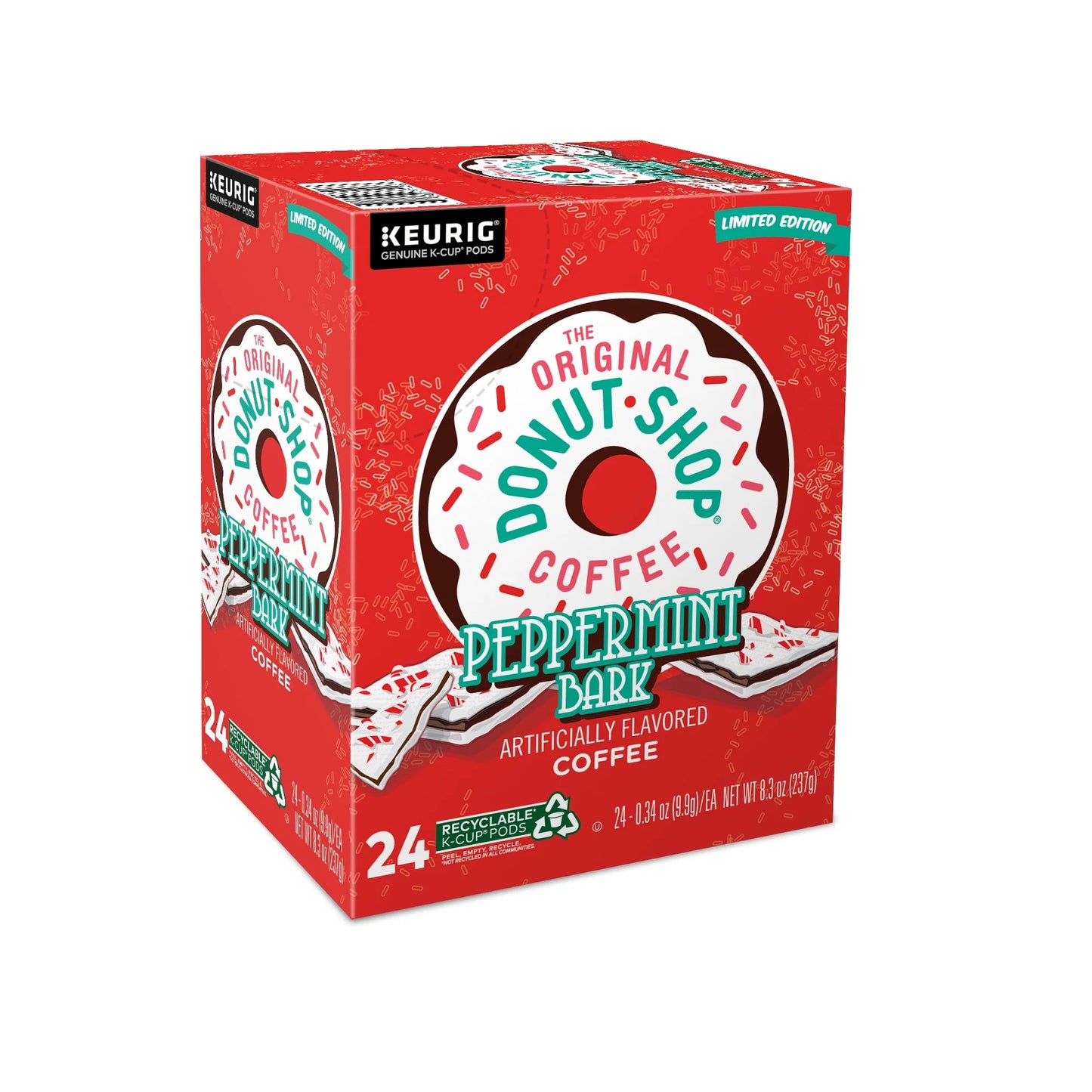 , Peppermint Bark Light Roast K-Cup Coffee Pods, 24 Count