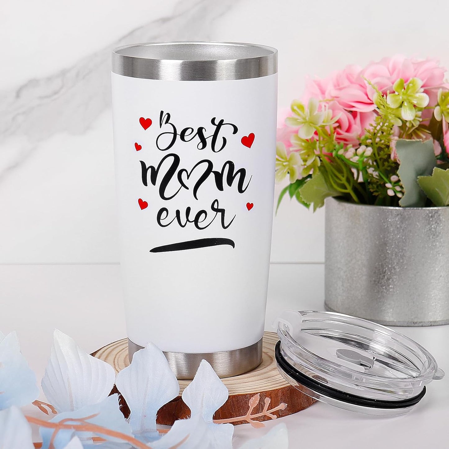 Best Mom Ever Gifts Mom Tumbler Mug, 20 Oz Coffee Tumbler Cup Gifts for Mom From