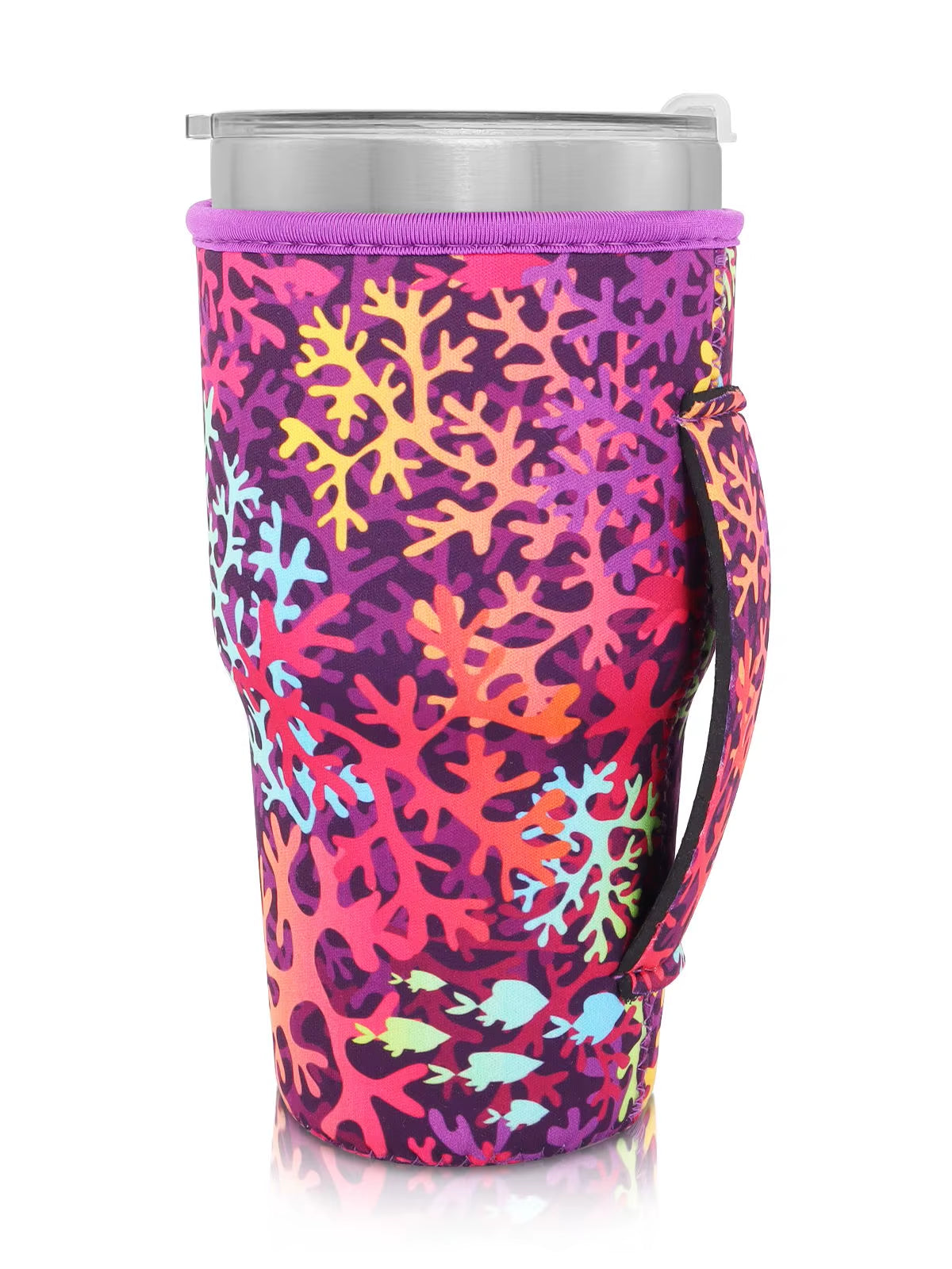 1Pack Reusable Iced Coffee Cup Sleeve Neoprene Insulated Sleeves Cup Cover Holder Idea for 30Oz-32Oz Tumbler Cup