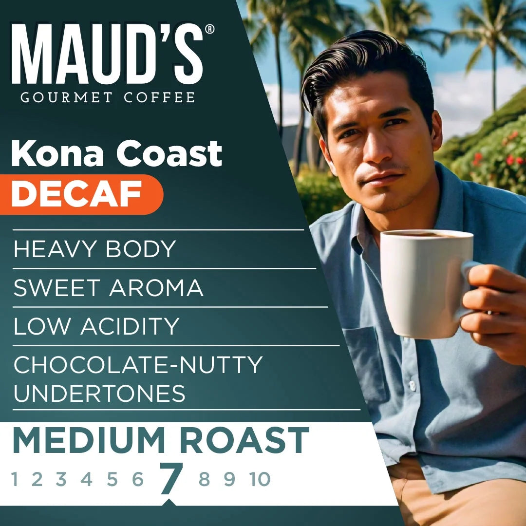 Decaf Kona Coffee Pods,100 Ct, Decaffeinated Medium Roast Coffee in Recyclable Single Serve Pods – 100% Arabica Beans, Compatible with Keurig K Cups Maker