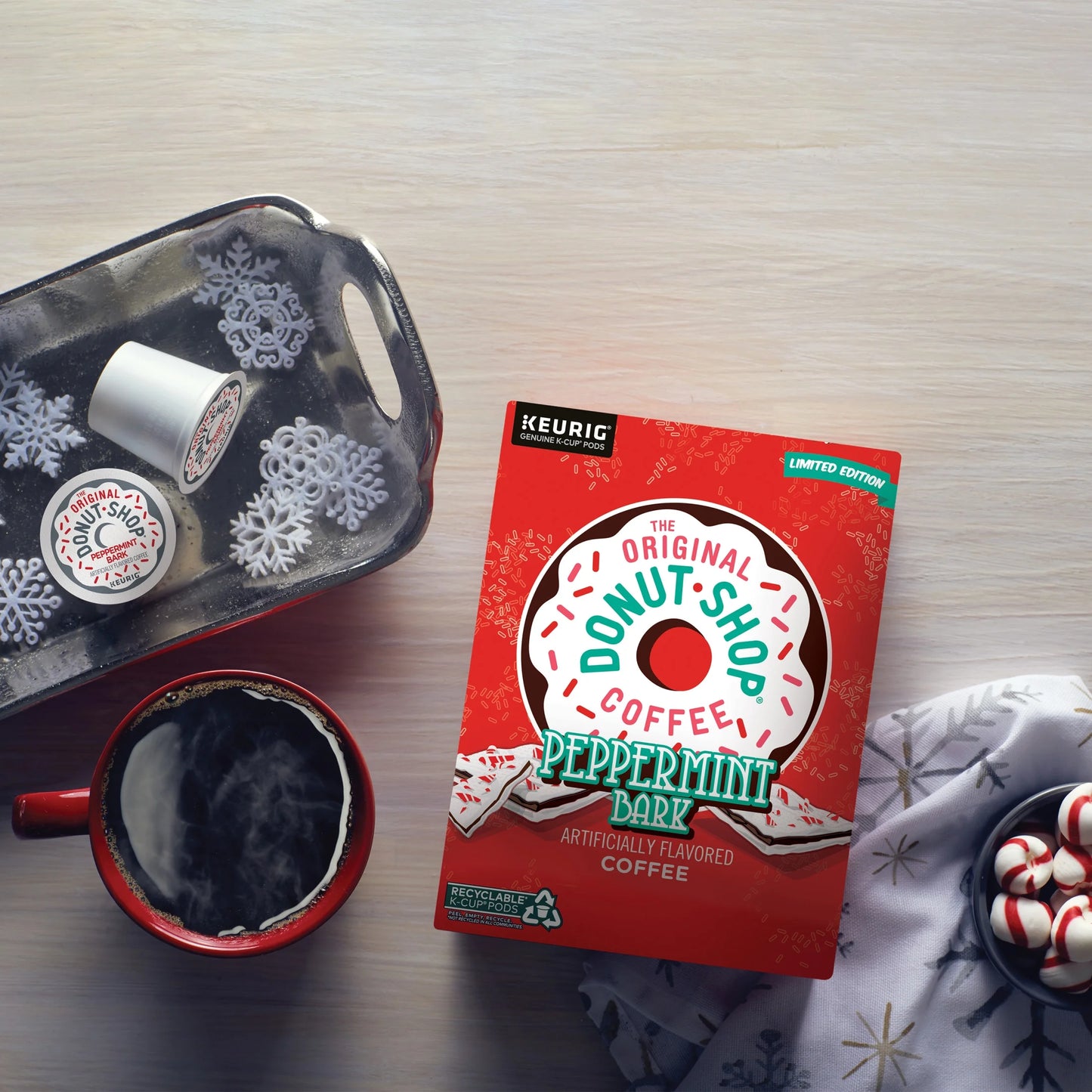 , Peppermint Bark Light Roast K-Cup Coffee Pods, 24 Count