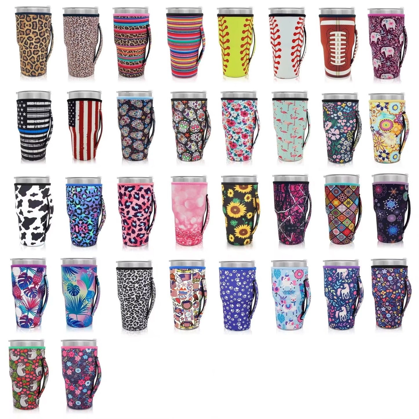 1Pack Reusable Iced Coffee Cup Sleeve Neoprene Insulated Sleeves Cup Cover Holder Idea for 30Oz-32Oz Tumbler Cup