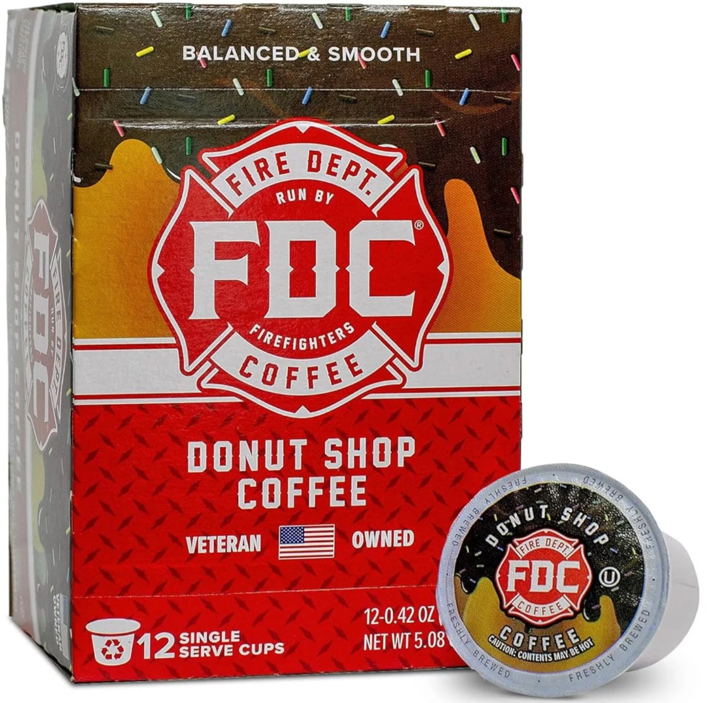 , Donut Shop Coffee Pods, Premium K-Cup Coffee Pods, Medium Roast (12 Pack)