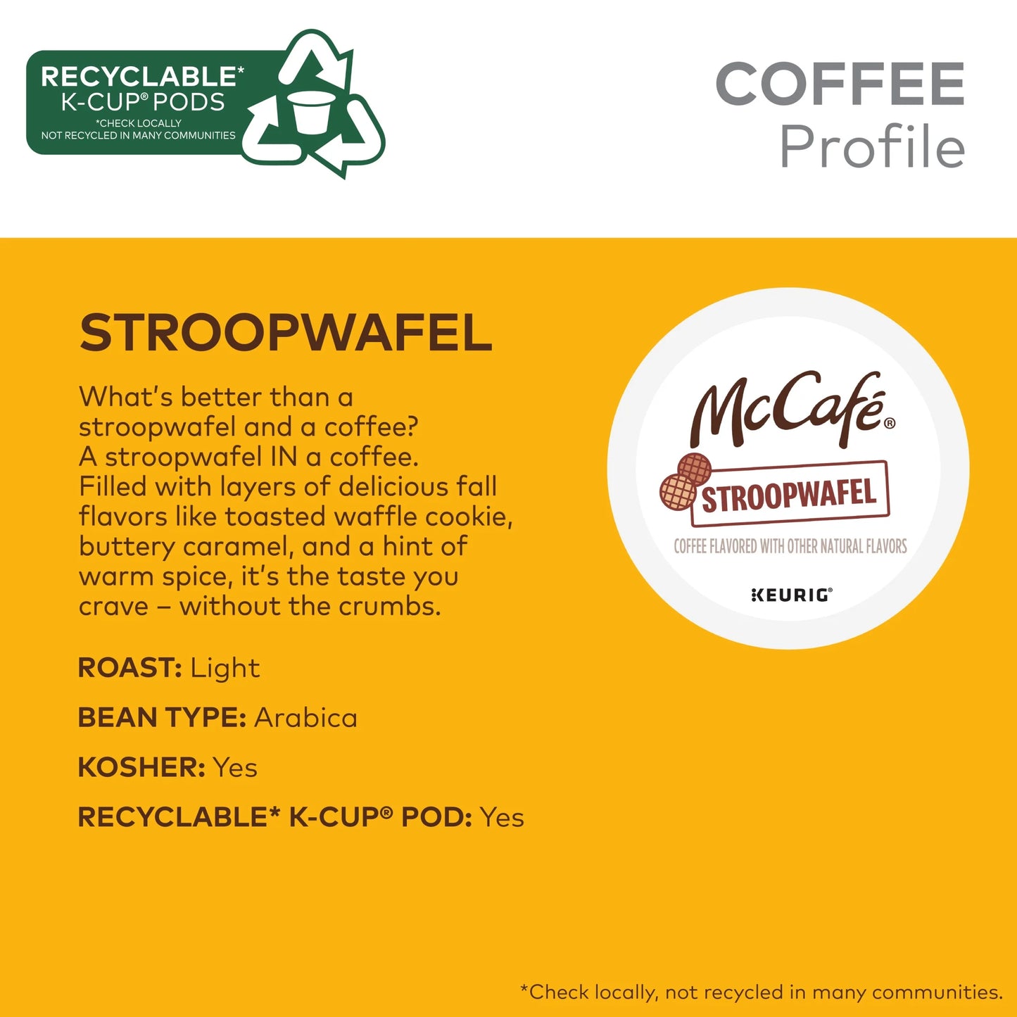 , Stroopwafel Light Roast K-Cup Coffee Pods, 24 Count