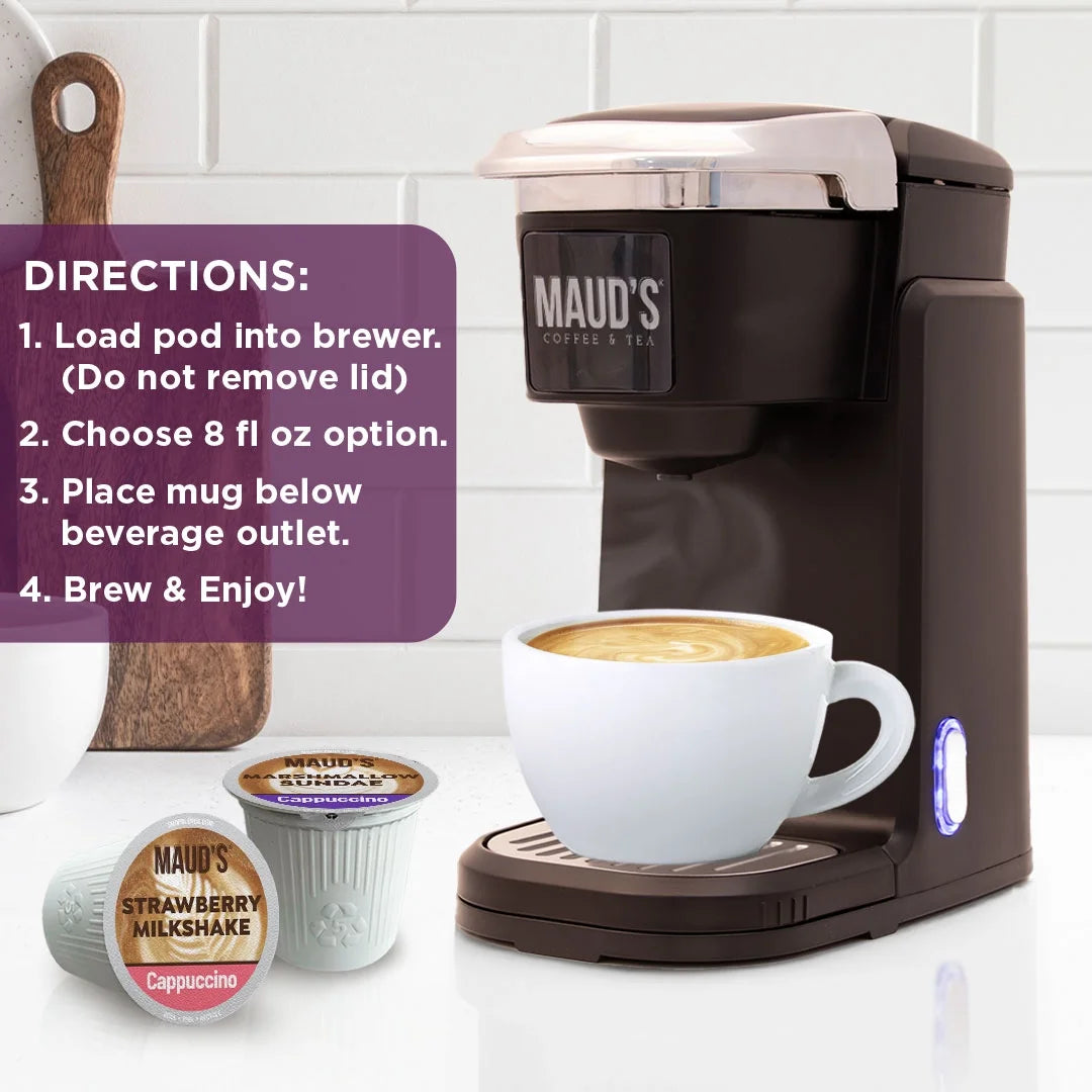Cappuccino Coffee Pods Variety Pack, 56 Ct, 8 Assorted Flavors, Recyclable Single Serve Pods – Compatible with Keurig K Cups Maker
