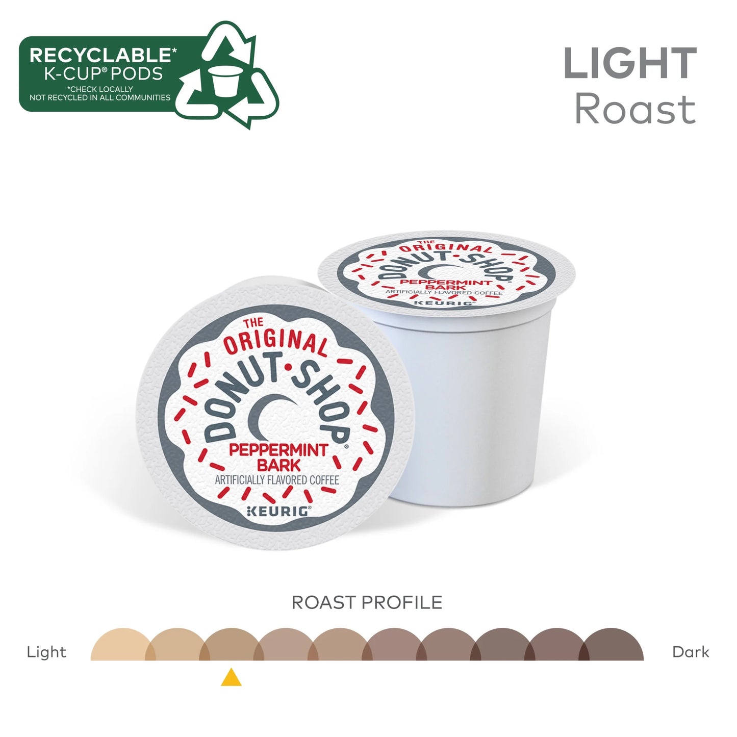 , Peppermint Bark Light Roast K-Cup Coffee Pods, 24 Count
