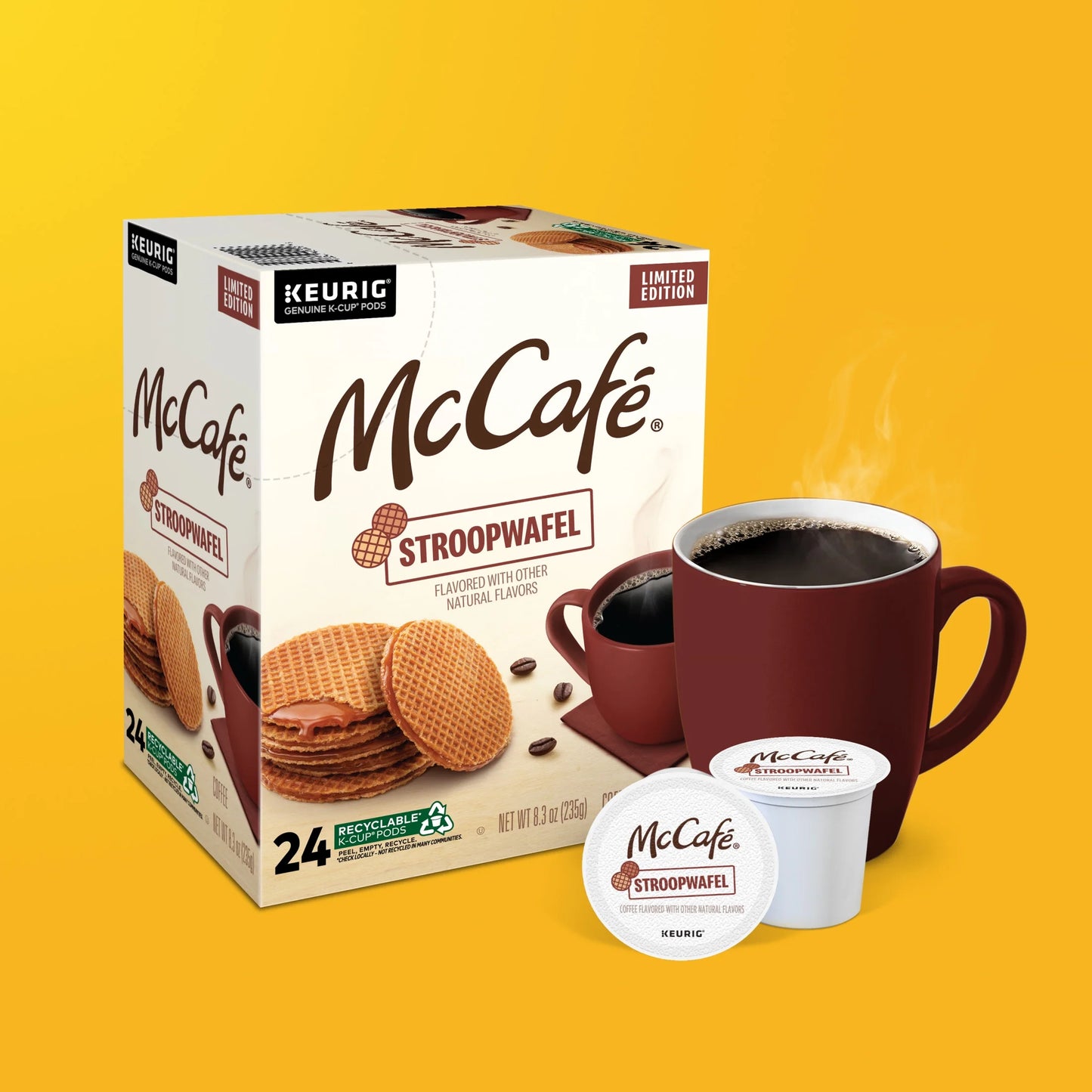 , Stroopwafel Light Roast K-Cup Coffee Pods, 24 Count