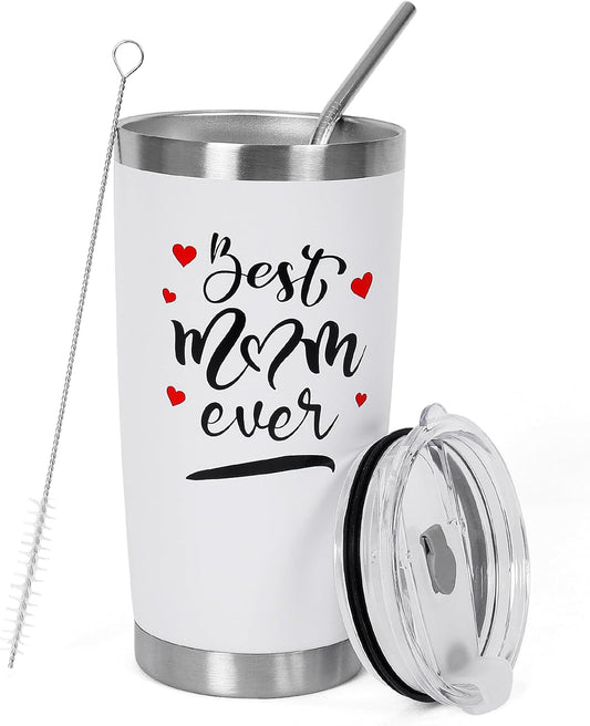 Best Mom Ever Gifts Mom Tumbler Mug, 20 Oz Coffee Tumbler Cup Gifts for Mom From