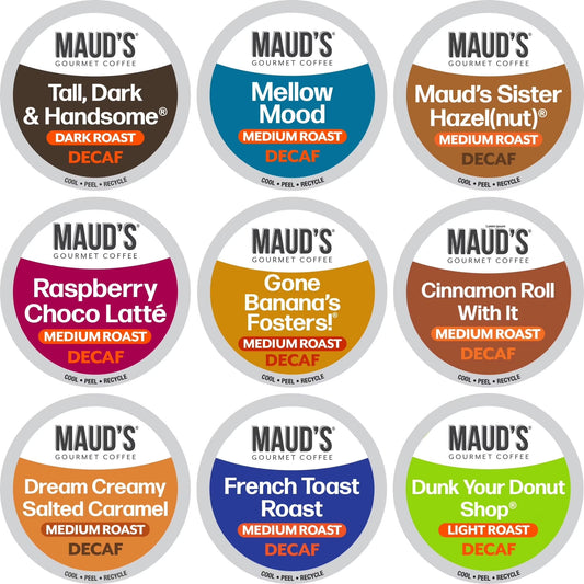 9 Flavor Decaf Coffee Pods Variety Pack, Compatible W/ K-Cup Brewers, 80Ct