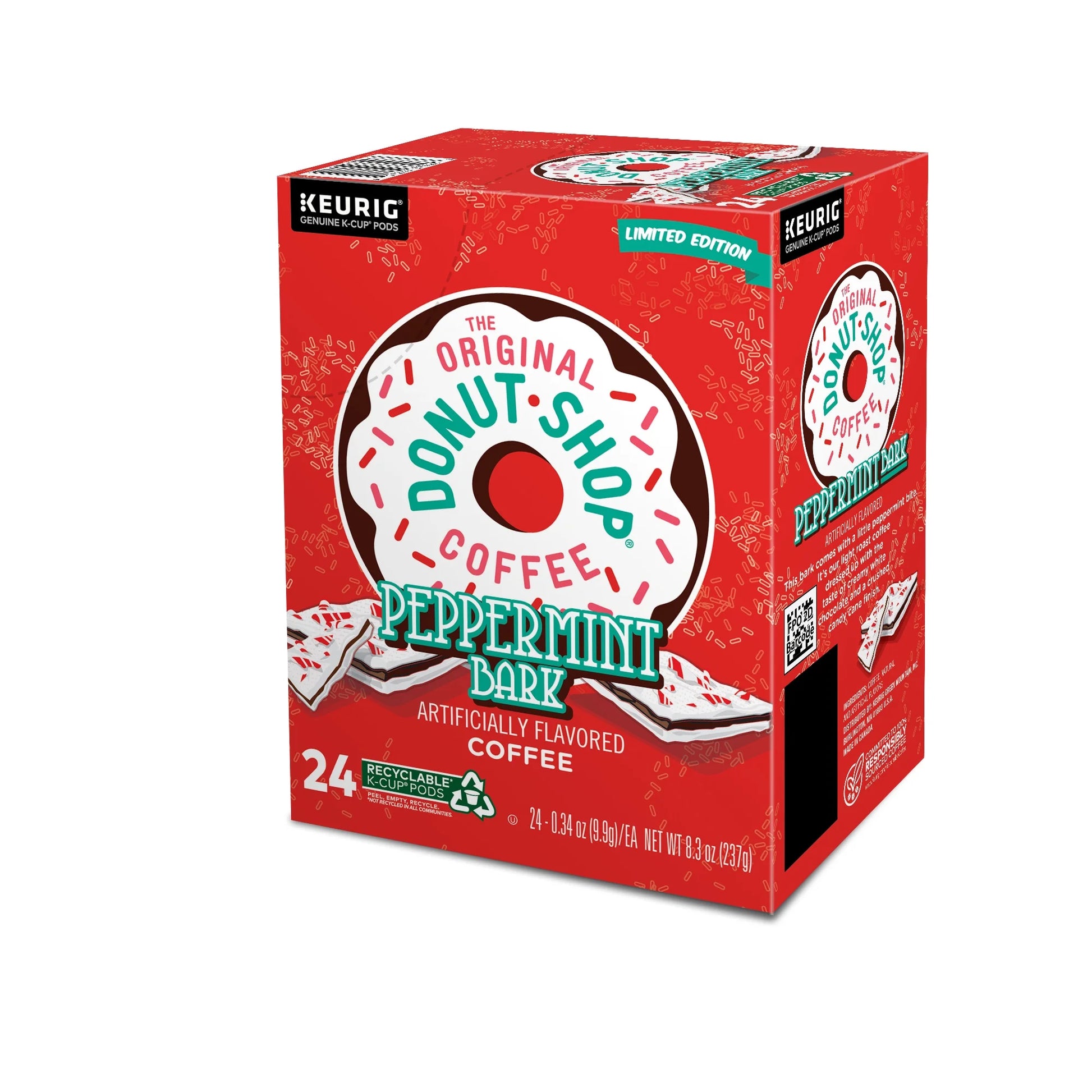 , Peppermint Bark Light Roast K-Cup Coffee Pods, 24 Count