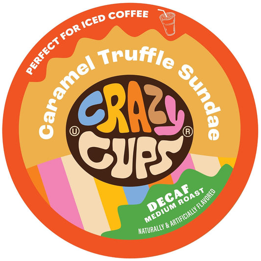 Decaf Flavored Coffee Pods, Decaffeinated Sundae Truffle Coffee, Single Serve Hot or Iced Medium Roast Coffee for Keurig K Cups Machines, 22 Count